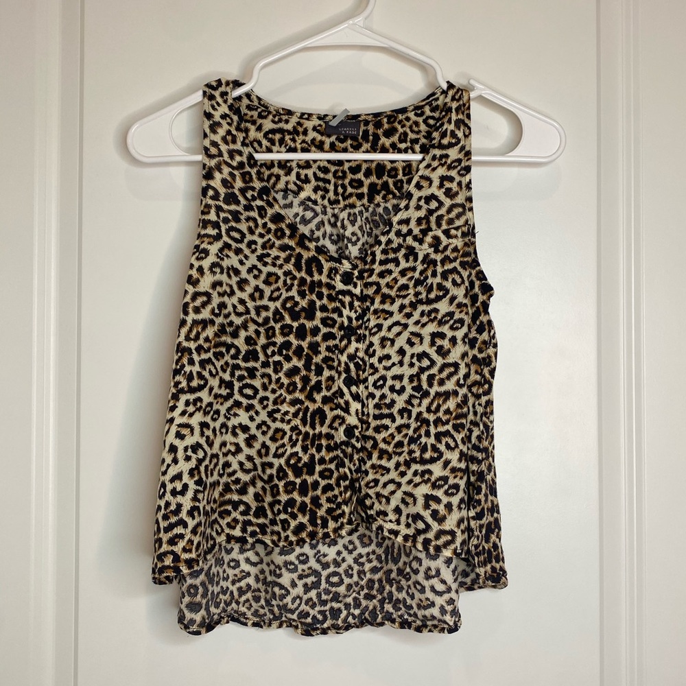 Cheetah Animal Print Sleeveless Blouse